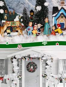 1pc Artificial Christmas Snow Decoration, Fiber Fluffy Snow Carpet, Flame Retardant Snow Mat For Winter Village, Nativity Scene, Christmas Decor - White - View 8