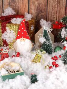 1pc Artificial Christmas Snow Decoration, Fiber Fluffy Snow Carpet, Flame Retardant Snow Mat For Winter Village, Nativity Scene, Christmas Decor - White - View 5