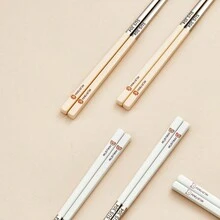 WORTHBUY 4/5 双 304 不锈钢筷子，19 厘米/24 厘米可重复使用防滑寿司筷子套装，带可爱图案的防锈中国筷子，厨房餐具套装，适合学生和成人，适用于家庭、餐厅和宿舍，可在洗碗机中清洗圣诞礼物 - 彩色 - 查看 6