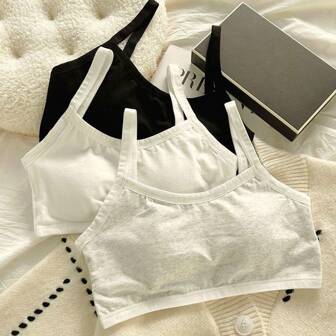 青少年女孩成长短款上衣运动胸罩吊带背心套头衫裹胸抹胸适合初中和高中学生