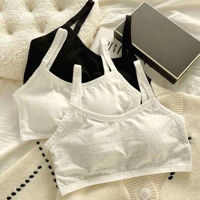 Teenage Girls  Grow Crop Top Sports Bra Cami Vest Pullover Chest Wrap Tube Top For Middle & High School Student