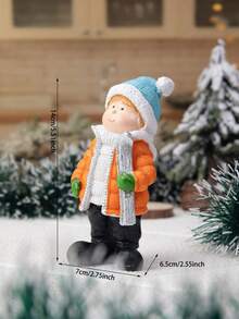 1pc Christmas Scene Party Decor Winter Character Figurine Home Decor Christmas Decorations Room Decor
