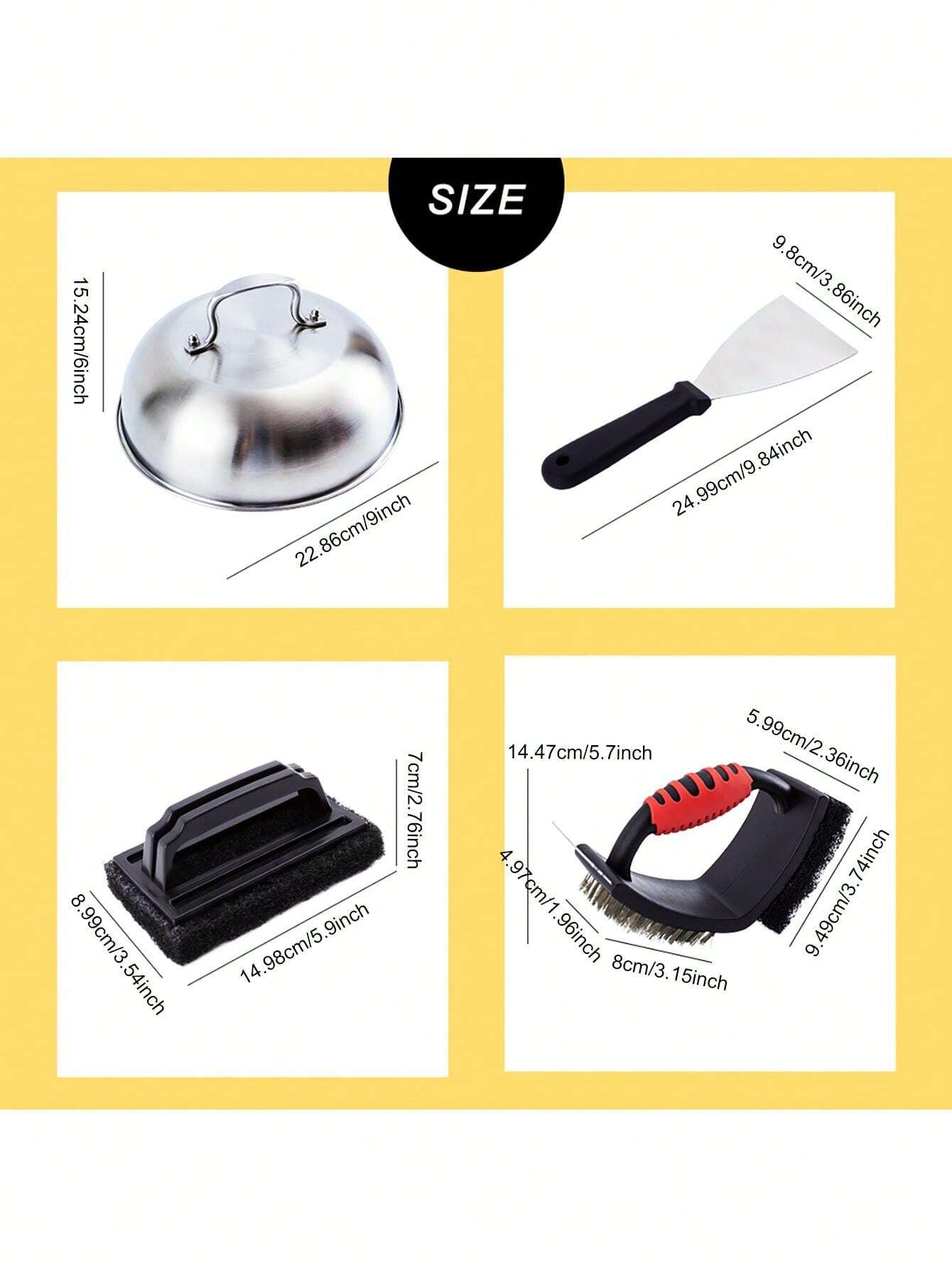 Griddle Accessories Kit 4PCS Flat Top Griddle Grill Tools Set With