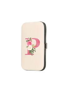 7件套字母印花旅行美甲套装，粉色字母A-Y，大容量指甲护理收纳盒，包含不锈钢工具，超锋利防溅指甲钳套装，经典设计指甲钳盒，适合移动美容、旅行、户外、住宿、学校和家庭使用。 - 米色 - 查看 32