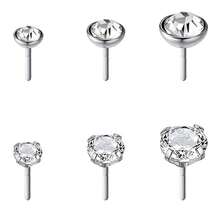 AVYRING 6-8pcs Push In Tops For Threadless Earring Push In Nose Ring Tops Replacement Tops For Lip Labret Piercing Top Balls Replacement 3mm Silver Gold Push Top Jewelry For Replacement - Multicolor - View 3