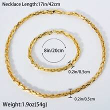 Conjunto de Joias Colar e Pulseira de Corrente de Cobre Banhada a Ouro 18k Estilo Hip Hop Sueco Itay para Mulheres