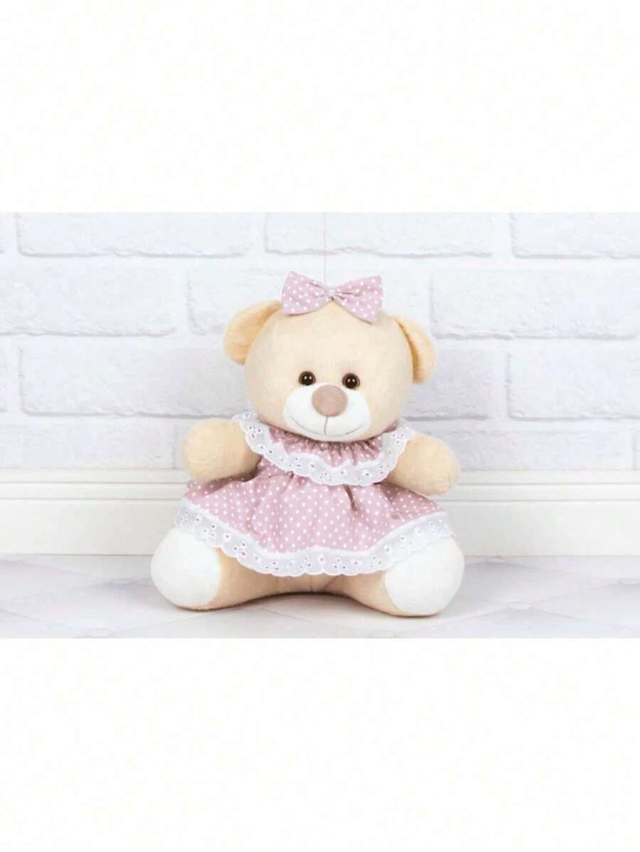Tedde Plush Toy Sweet Milk Plush With Baby Polka Dot Dress 26 Cm - Ideal For Niches And Decorations - Bột màu hồng - Xem 1