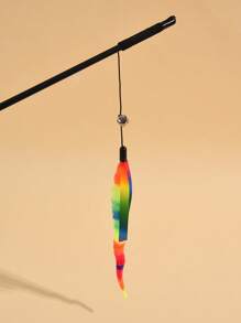 1 Pc New Colorful Twisty Worm Cat Teaser Wand Interactive Play Toys - Multicolor - View 9