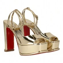 Christian Louboutin Womens Light Gold Sandal - LIGHT GOLD - View 1