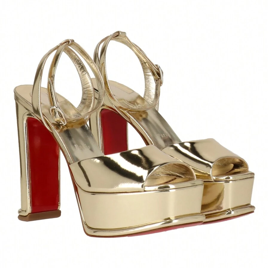 Christian Louboutin Womens Light Gold Sandal - LIGHT GOLD - View 1