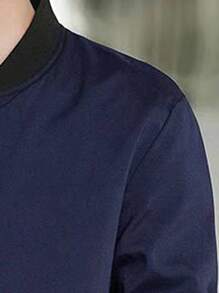 Men Spring/Autumn Casual Solid Color Baseball Collar Jacket