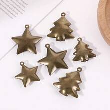 9 件装金属铃铛圣诞树铃铛和 2 米绳装饰金属雪橇铃铛 DIY 包婚礼花环珠宝壁炉装饰品前门窗铃铛，农舍乡村装饰最佳礼物 - 銅色 - 查看 4