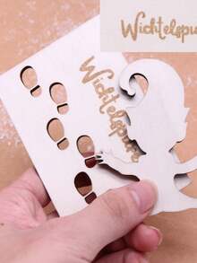 2 piezas Plantillas de pintura de huellas de madera reutilizables de Navidad, plantillas de artesanía de nieve DIY para fiestas, mini props para fotos, incluye 4 colores de polvo - multicolor - Ver 4