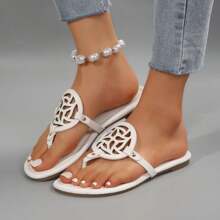 Women's Flip Flop Sandals Comfortable Dressy Thong Sandals Flat Sandals - 白色 - 查看 9