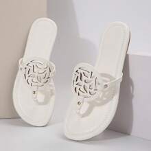 Women's Flip Flop Sandals Comfortable Dressy Thong Sandals Flat Sandals - 白色 - 查看 7