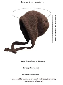 1pc Two-Way Cozy Knit Beanie Hat With Tie Design, Warm And Versatile For Women In Autumn & Winter