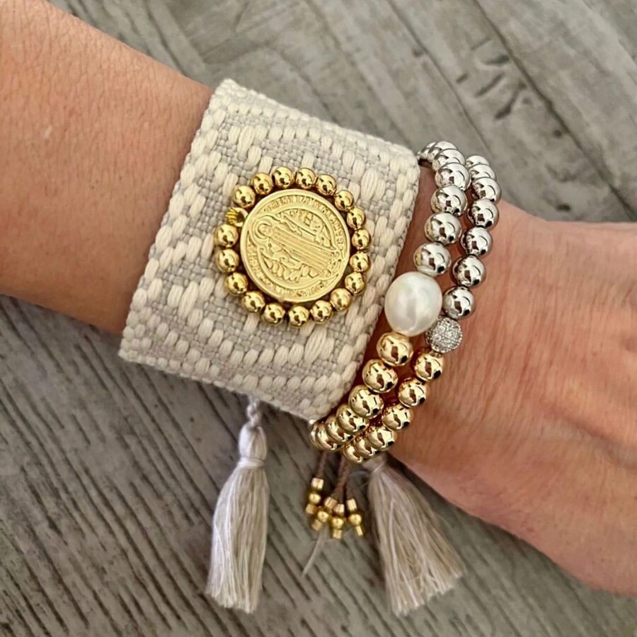 1 件，San Benito 手链女式绳子可调节手链圣本笃祈祷礼物宗教珠宝 - Charm Bracelet - 查看 1