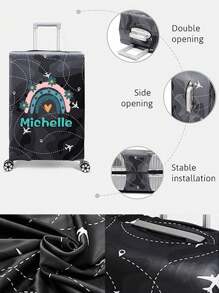 18-32Inch Luggage Cover Personal Tailor Custom Name Pattern Rainbow Series Elastic Suitcase Cover For 18 To 32 Inch Travel Case Cover Aircraft Pattern Anti-Scratch Protector Case Personalized Protector Cover Travel Suitcase Cover Protective Cover Dustproof Cover Trolley Case Luggage Dust Cover Travel Accessories