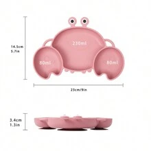 1 pieza Plato de silicona con forma de cangrejo y ventosa, vajilla antiderrame para bebés y niños pequeños, apta para lavavajillas - Multicolor - Ver 4