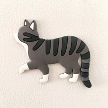 Magnetyczny haczyk w kształcie kota, wieszak na klucze, kreatywny design, uroczy kształt kota, giętkie ciało i kończyny, można przymocować do lodówki i powierzchni metalowych, może służyć jako magnes na lodówkę, magnes na tablicę, ogon można zgiąć jako haczyk do wieszania codziennych przedmiotów, takich jak torby, parasole, klucze, ręczniki, ubrania, biżuteria, bez dziur, bez uszkodzeń, nadaje się do sypialni, łazienki, salonu, kuchni, biura - Wielokolorowe - Zobacz 14