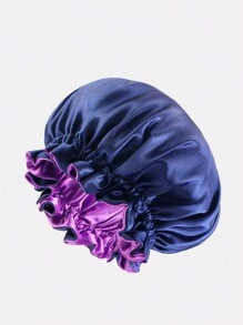 2 piezas Gorro de dormir para mujer de talla grande con doble ribete de encaje, gorro quimioterapia - Multicolor - Ver 9