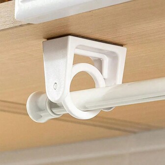 2pcs 360°Rotatable Extensible Rod Hanging Holder, Strong Adhesive Hook, No Drilling Towel Rack, Shower Curtain Rod Bracket Bathroom Decor Fall Decor Back To School