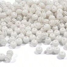 30 hạt nhựa Acrylic sọc rực rỡ 10mm dùng làm vòng tay, dây đeo điện thoại, móc chìa khóa, đồ trang sức làm từ túi xách tự làm - Hạt tròn sọc phẳng bằng nhựa acrylic 10 mm phong cách đầy màu sắc - Xem 9