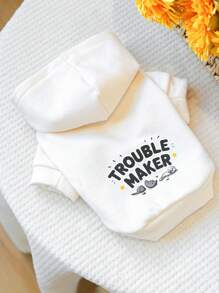 PETCIRCLE 1pc Cute Two-Leg White Sweatshirt Apparel For Small/Medium Dogs Cats Pets