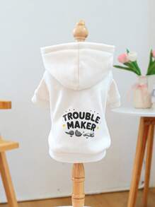 PETCIRCLE 1pc Cute Two-Leg White Sweatshirt Apparel For Small/Medium Dogs Cats Pets