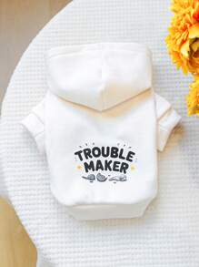 PETCIRCLE 1pc Cute Two-Leg White Sweatshirt Apparel For Small/Medium Dogs Cats Pets