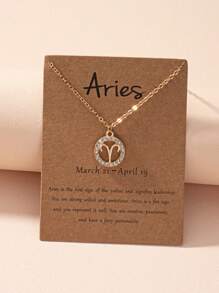 1pc Fashionable And Versatile Women's Simple Shiny Cubic Zirconia Zodiac Sign Necklace - Zodiac Necklace - View 18