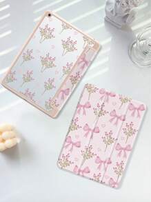 Ayotu 1 个蝴蝶结和花朵保护套，带笔架，支持自动睡眠/唤醒盖，具有防摔功能，带 iPad - 彩色 - 查看 6