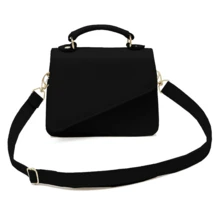 Kit 4 Small Women's Crossbody Handbag Mini CLUTCH Adjustable - màu đen - Xem 3