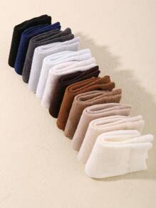 12 Pairs Baby Casual & Versatile Solid Color Short Socks - Multicolor - View 3