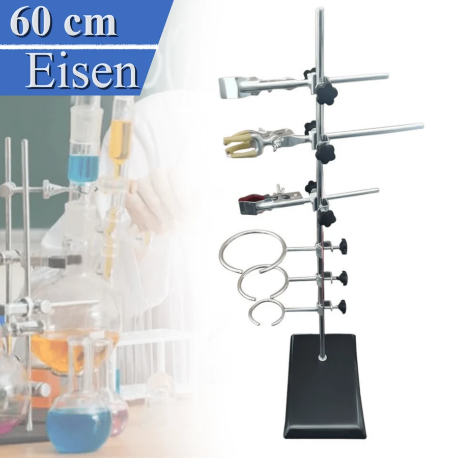 OUKANING Laborstativ Laborclips Stativmaterial Kühlerhalter Platte Stab Klemme Clamp Set - Silber - Übersicht 1