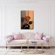 1pc Framed Modern Flower Art Deco Style Print Oil Painting, A Bouquet Of Roses Under The Sun Wall Art, Gift Artwork Wall Painting For Bathroom Bedroom Office Modern Living Room Kitchen Wall Decor Oblong Wall Art