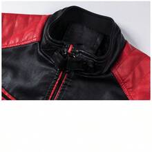 Chamarra Slim Fit Moderna Estilo Biker Chamarras Hombres,Men's warm winter leather men's jacket, outerwear, slim fit support collar, suitable for motorcyclists and motorcycles - Café integral - Ver 2