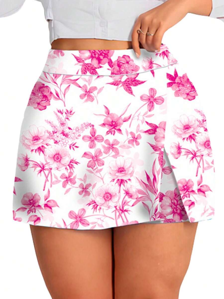 Short Skirt Tailoring Short Casual - Pink - View 1