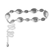 Silver & Gold Hollow Boho Style Chain Belt, Adjustable Fashion Metal Inlay Waist Belt For Women, Party Summer, School Fall, Autumn, Halloween