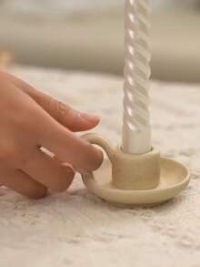 INS 风格白色陶瓷烛台，北欧家居装饰陶瓷烛台，家居用陶瓷装饰烛台，公寓装饰 - 碗形狀 - 查看 4