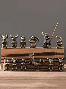 1pc 12 Chinese Zodiac Incense Holder, Vintage Alloy Incense Burner For Ox, Horse, Pig, Chicken, Rat, Dog, Snake, Dragon, Monkey, Sheep, Tiger, Rabbit, Turtle, Snail