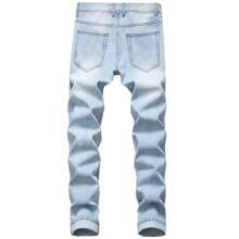 Men's Light Blue Casual Straight Fit Jeans
