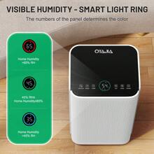 OYAJIA Dehumidifier 12L, Dehumidifiers For Home With Digital Humidity Display, Child Lock,Quiet Sleep Mode,24 Hour Timer, Auto Defrost, Laundry Drying, Continuous Drainage Ideal For Damp Flats, Apartments - White - View 4