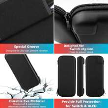 Switch Case & Accessories, 20 In 1 Switch & Oled Case Kit Including Screen Protector, Game Holder, Controller Case, OLED Cover, Protective Hard Carrying Bag For Extra Storage Or Travel