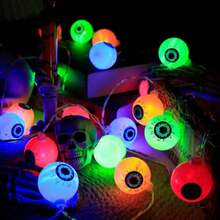 Hạt đèn LED Halloween, Dây đèn trang trí Halloween nhiều màu sắc, Đèn mắt ma nhấp nháy dùng pin thích hợp cho phòng ngủ, tiệc tùng, nhà hàng, quán bar, tiệc chiêu đãi, cửa sổ trưng bày và nhiều cảnh khác nhau Trang trí phòng Halloween Trang trí sân vườn Halloween làm quà tặng Trang trí ngày lễ tiên Trang trí lễ hội - Nhiều màu - Xem 11