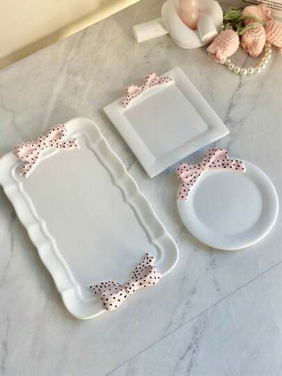 1 件 DIY 蕾丝蝴蝶结装饰硅胶模具，适用于环氧树脂、硅胶、制作珠宝托盘、杯垫、烛台、混凝土、水泥、粘土铸造