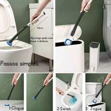 Toilet Cleaning Brush With 8 Disposable Refills - 白色 - 查看 5