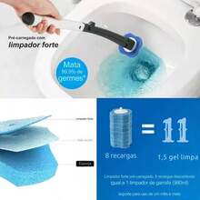 Toilet Cleaning Brush With 8 Disposable Refills - 白色 - 查看 4