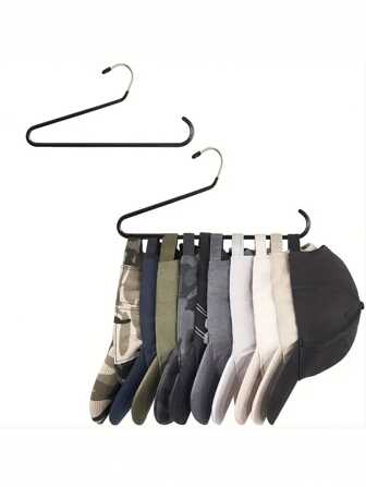 1pc Baseball Cap Holder Rack, Made Of Metal And Plastic, Fits For Closet, Portable Hat Storage Hanger, Holds Up To 20 Caps, Suitable For Various Cap Types And Sizes, Black,Bag,Organizer,Storage, Back To School Supplies