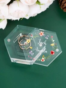 1 pièce Boîte à bague personnalisée, boîte à bague en acrylique ultra-claire, boîte à bague de mariage personnalisée, boîte à bague de mariage, étui à bague, étui de voyage pour bijoux, boîte à bijoux personnalisée, organisateur de bijoux de voyage, petite boîte à bijoux, cadeaux personnalisés pour femme, mère, épouse, meilleure amie, couple, petite amie, infirmière, meilleure amie, mariée, demoiselle d'honneur, couples, grand-mère, sœur, professeur, demoiselle d'honneur, femme Vierge, cadeaux de mariage personnalisés, cadeaux d'anniversaire